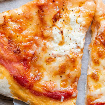 4 Cheese Pizza Focaccia Pizzeria Italiano food truck restaurant at Palma Central in Tulum Mexico