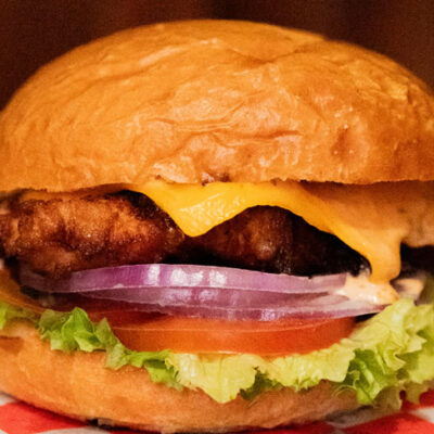Billy Bob best chicken hamburger restaurant in Palma Central food truck park in Tulum Mexico