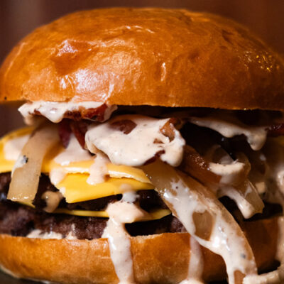 Billy Bob best secret hamburger restaurant in Palma Central food truck park in Tulum Mexico