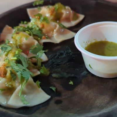 Asian Bodega thai shrimp dumplings food truck restaurant at Palma Central in Tulum Mexico