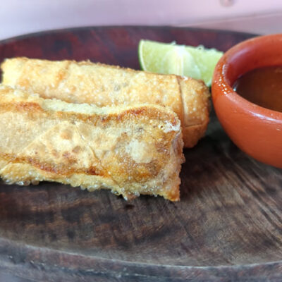 Asian Bodega won ton food truck restaurant at Palma Central in Tulum Mexico