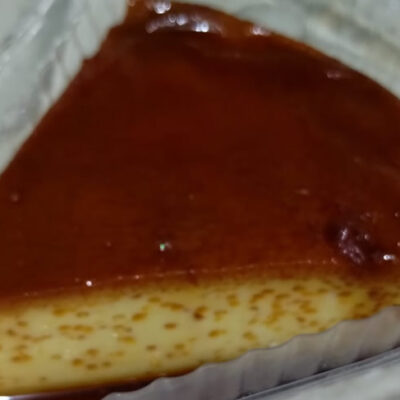 Carmel Flan from Burritow restaurant at Palma Central in Tulum Mexico