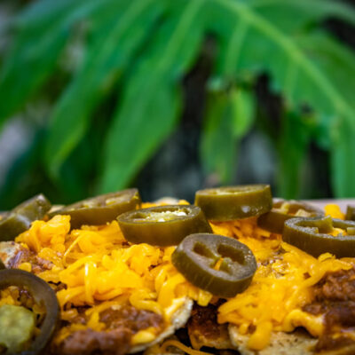 El Cerado Pelon Chilly Bean Nachos at Palma Central Food Truck Park, Tulum Mexico Tulums best food and restaurant