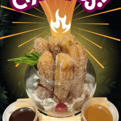 Churros dessert from Mexicos TakoFlako at Palma Central in Tulum Mexico